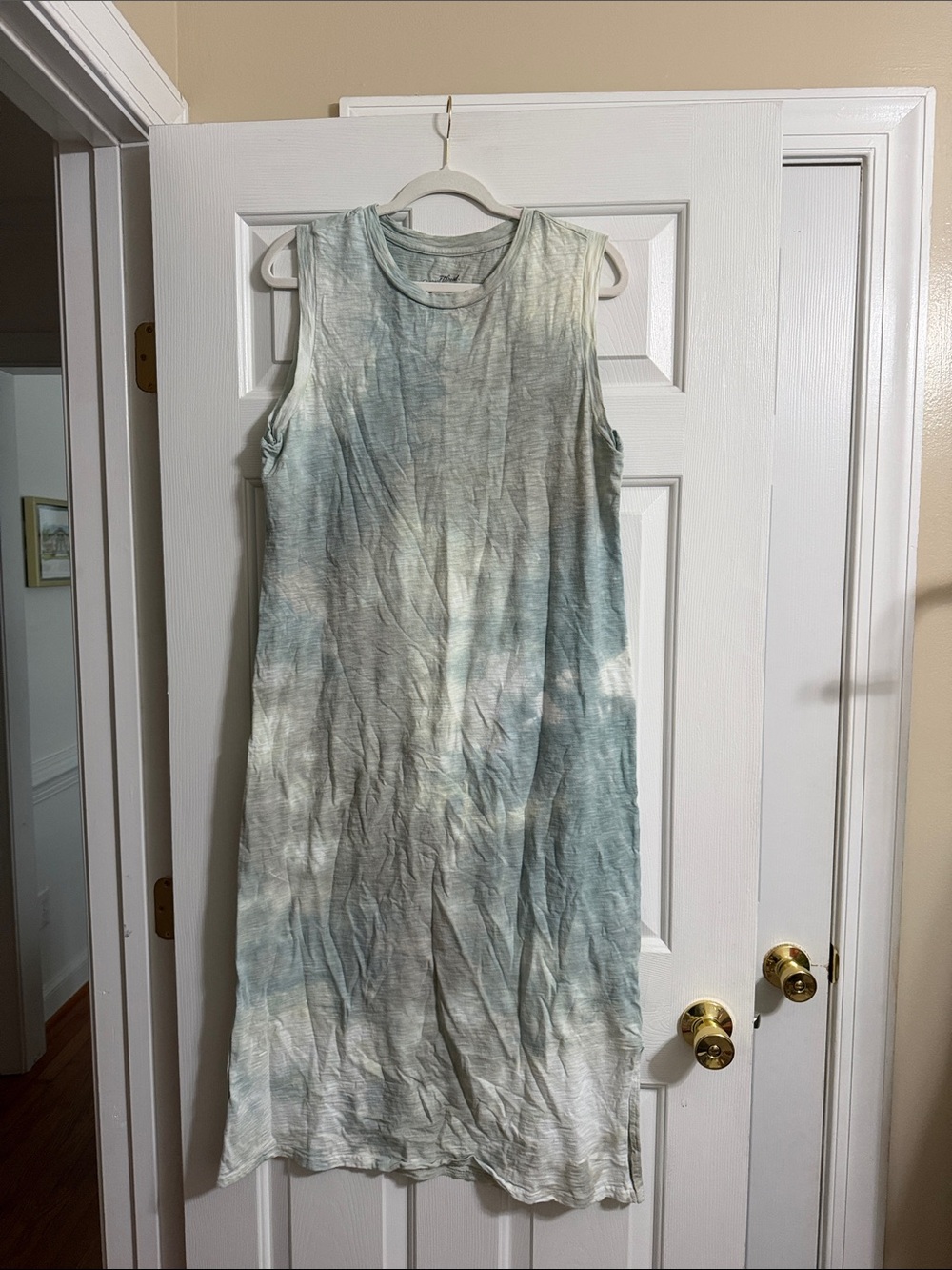 Universal Thread Sleeveless Gray Blue White Tie Dye Midi Dress Size Large